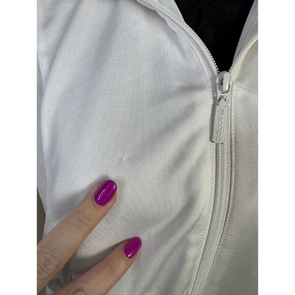 Adidas Womens Off-White Full-Zip Track Jacket Size S Polyester - Picture 4 of 9
